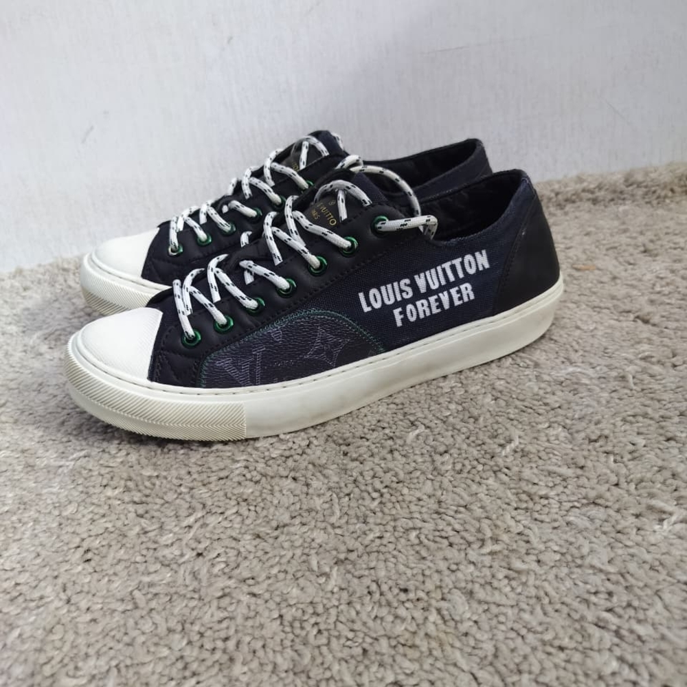 Louis Vuitton Black and White Canvas Sneakers